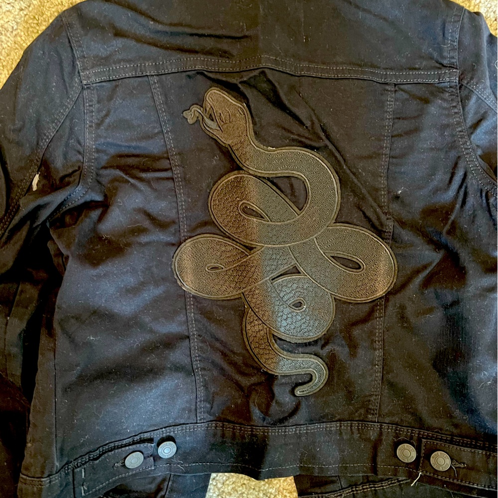 Nine West Jean Jacket with Snake Appliqué small